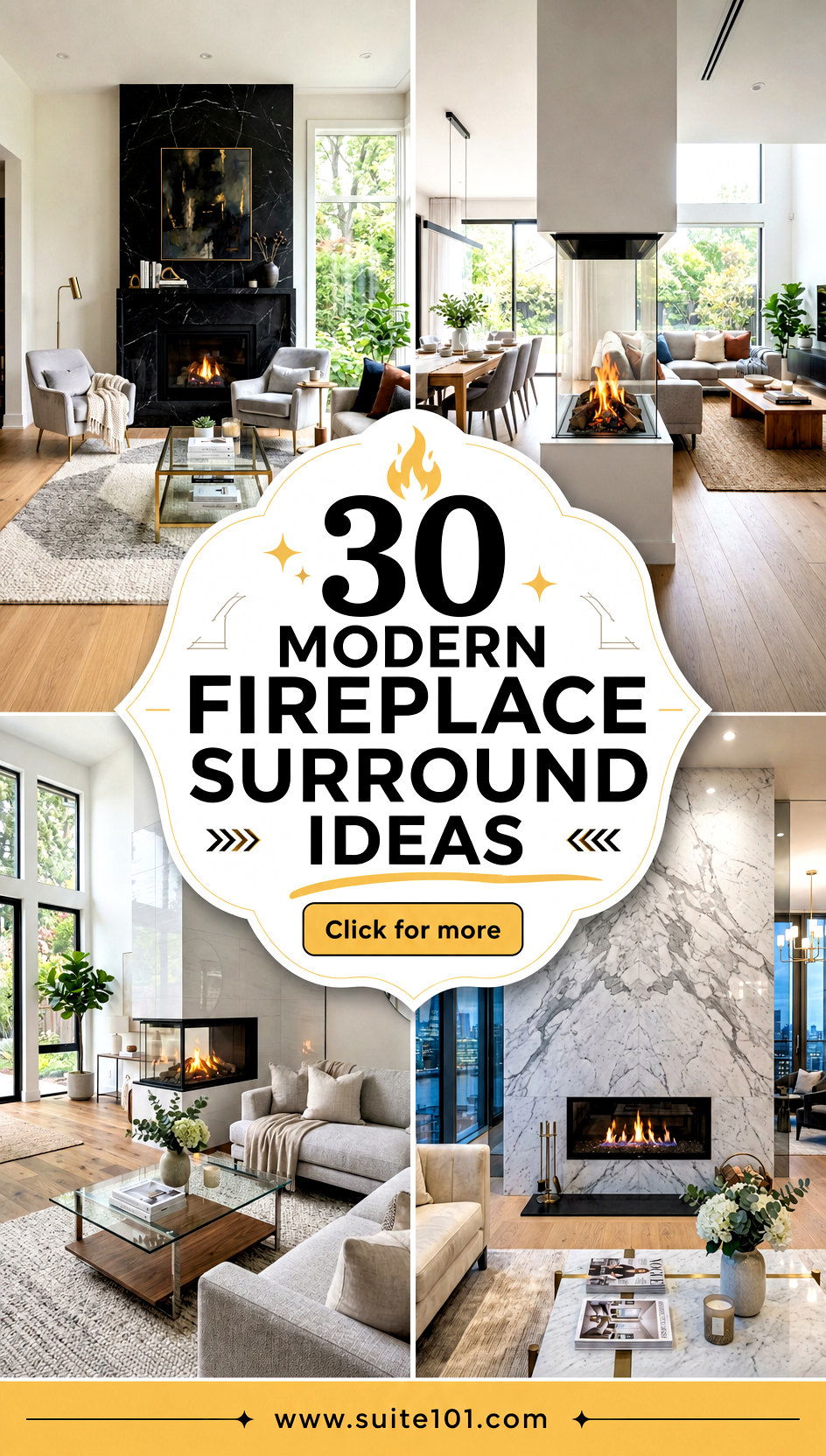 30 Modern Fireplace Surround Ideas to Transform Your Living Room - 30 Modern Fireplace Surround Ideas to Transform Your Living Room