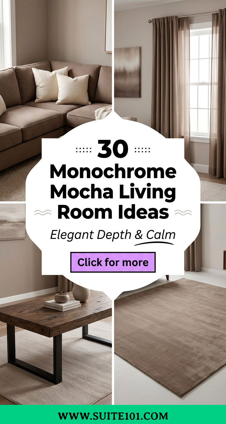 30 Monochrome Mocha Living Room Ideas for Elegant Depth and Calm - 30 Monochrome Mocha Living Room Ideas for Elegant Depth & Calm