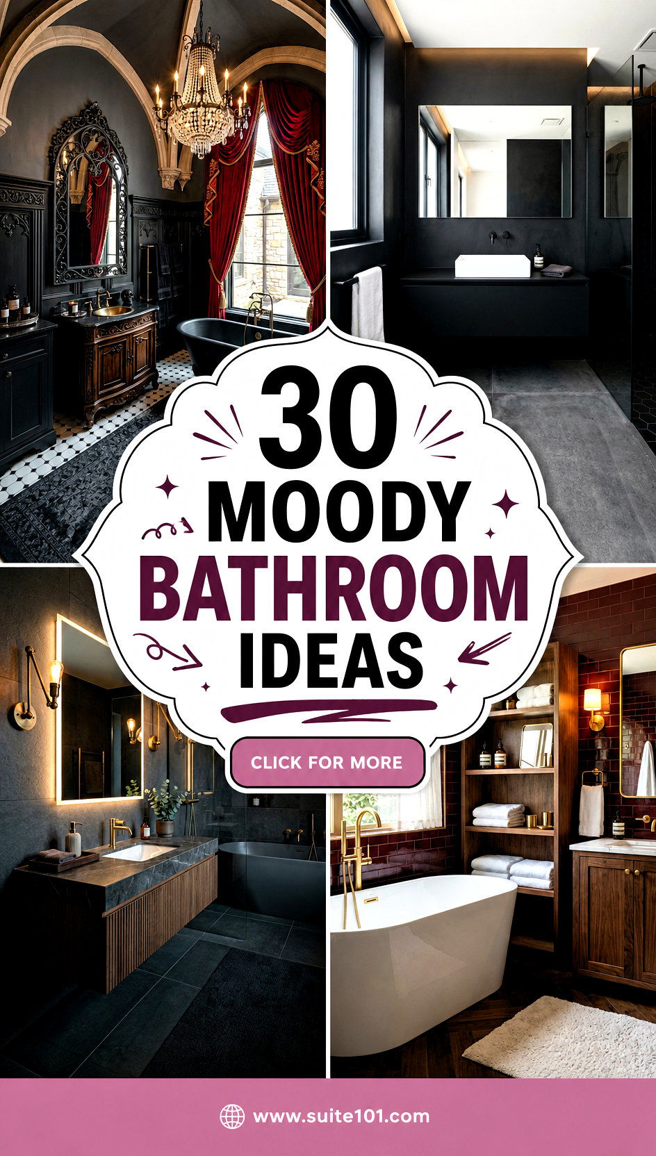 30 Moody Bathroom Ideas for Spa-Style Glow and Bold Texture - 30 Moody Bathroom Ideas for Spa-Style Glow and Bold Texture