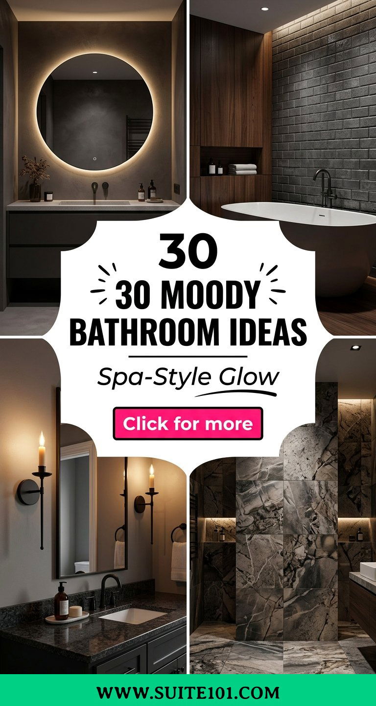 30 Moody Bathroom Ideas for Spa-Style Glow and Bold Texture - 30 Moody Bathroom Ideas for Spa-Style Glow and Bold Texture