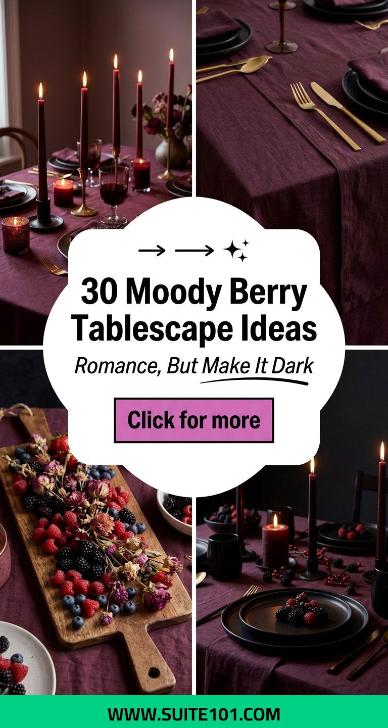 30 Moody Berry Tablescape Ideas for Romantic Dark Style - 30 Moody Berry Tablescape Ideas for Romantic, Dark Style
