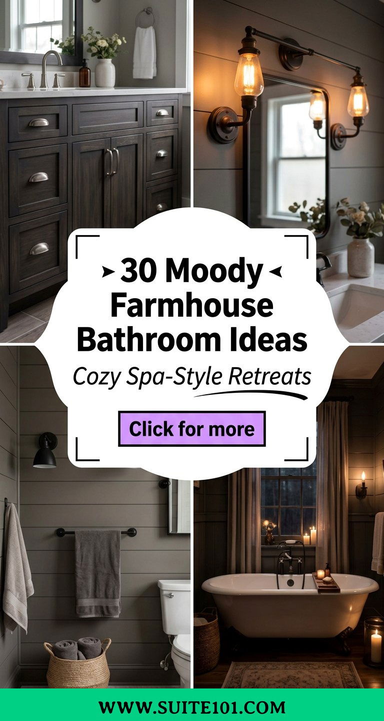 30 Moody Farmhouse Bathroom Ideas for Cozy Spa-Style Retreats - 30 Moody Farmhouse Bathroom Ideas for Cozy Spa-Style Retreats