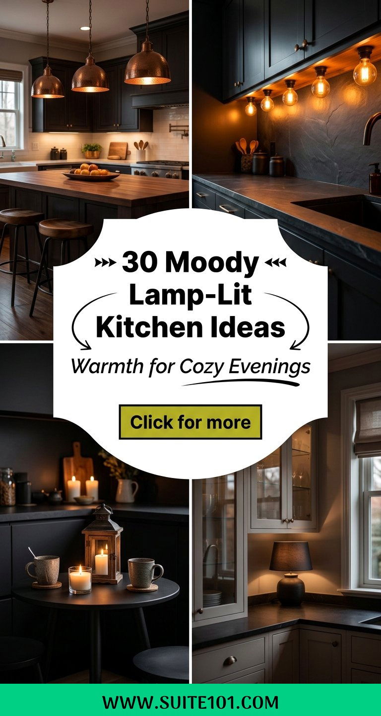 30 Moody Lamp-Lit Kitchen Ideas for Warm Cozy Evenings - 30 Moody Lamp-Lit Kitchen Ideas for Warm, Cozy Evenings