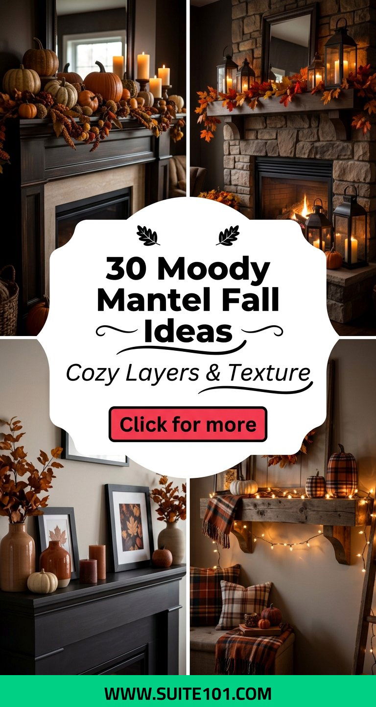 30 Moody Mantel Fall Ideas With Cozy Layers and Texture - 30 Moody Mantel Fall Ideas With Cozy Layers and Texture