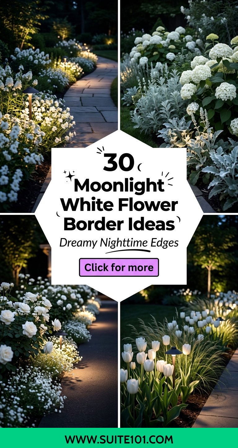 30 Moonlight White Flower Border Ideas Dreamy Nighttime Edges - 30 Moonlight White Flower Border Ideas: Dreamy Nighttime Edges