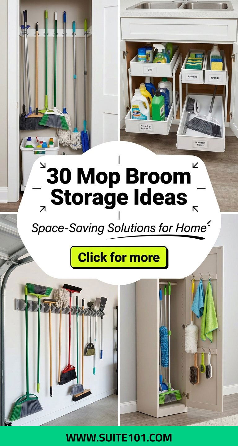 30 Mop Broom Storage Ideas Space-Saving Solutions for Home - 30 Mop Broom Storage Ideas: Space-Saving Solutions for Home