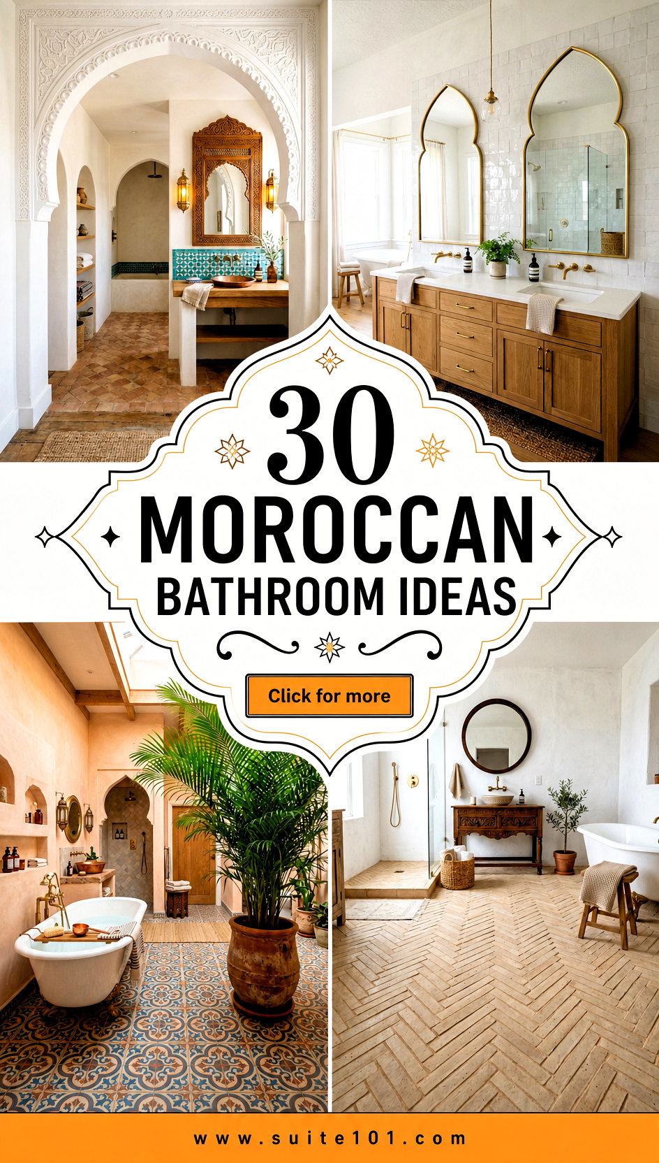 30 Moroccan Bathroom Ideas for Luxurious Tile and Mood - 30 Moroccan Bathroom Ideas for Luxurious Tile and Mood
