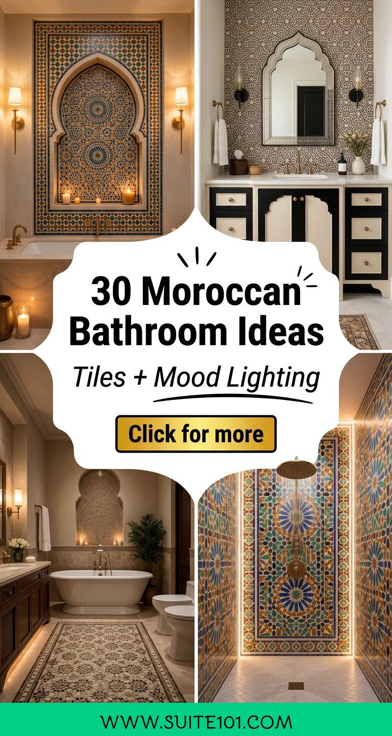 30 Moroccan Bathroom Ideas for Luxurious Tile and Mood - 30 Moroccan Bathroom Ideas for Luxurious Tile and Mood