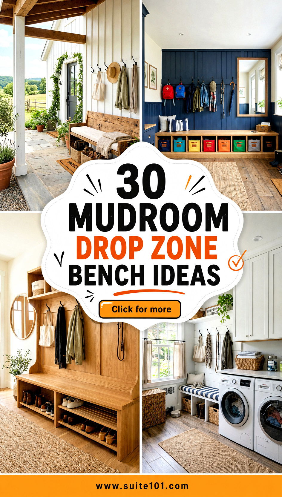 30 Mudroom Drop Zone Bench Ideas Storage for Busy Mornings - 30 Mudroom Drop Zone Bench Ideas: Storage for Busy Mornings