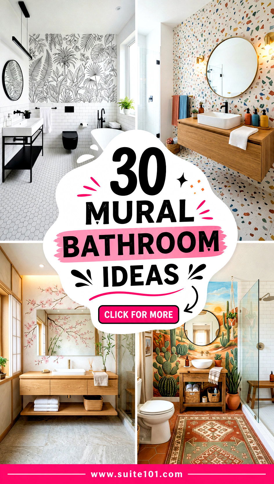 30 Mural Bathroom Ideas That Add Drama and Color Instantly - 30 Mural Bathroom Ideas That Add Drama and Color Instantly