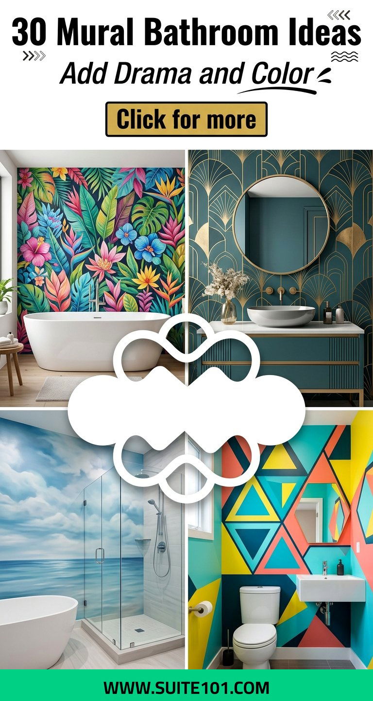 30 Mural Bathroom Ideas That Add Drama and Color Instantly - 30 Mural Bathroom Ideas That Add Drama and Color Instantly