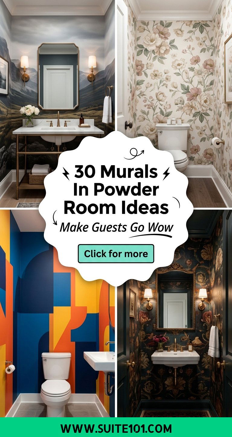 30 Murals In Powder Room Ideas That Make Guests Go Wow - 30 Murals In Powder Room Ideas That Make Guests Go Wow