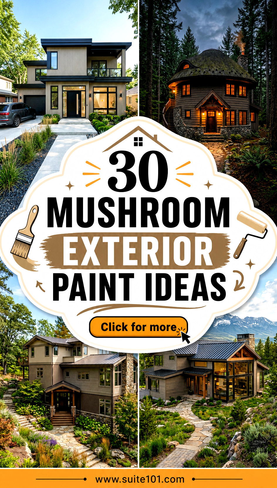 30 Mushroom Exterior Paint Ideas for Cozy Curb Appeal Homes - 30 Mushroom Exterior Paint Ideas for Cozy Curb Appeal Homes