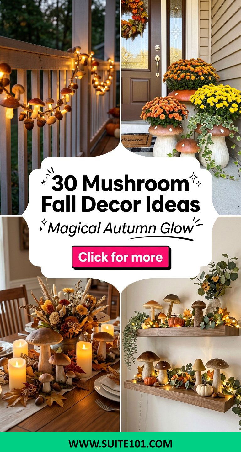 30 Mushroom Fall Decor Ideas for a Magical Autumn Glow at Home - 30 Mushroom Fall Decor Ideas for a Magical Autumn Glow at Home