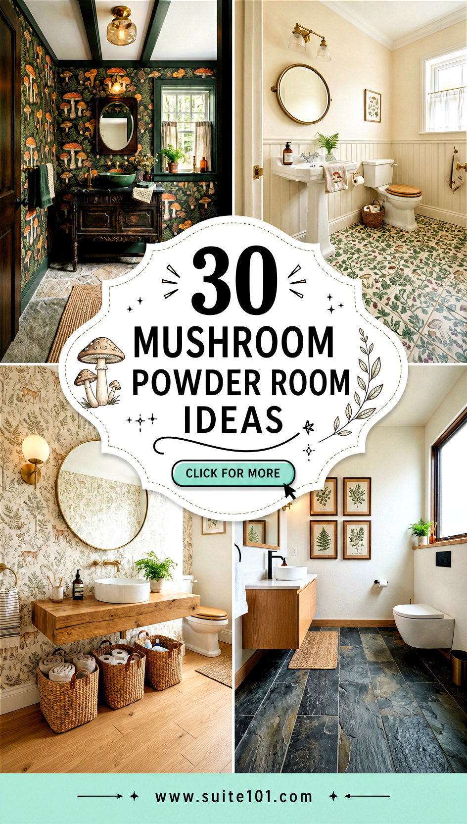 30 Mushroom Powder Room Ideas for Earthy Style in Small Spaces - 30 Mushroom Powder Room Ideas for Earthy Style in Small Spaces