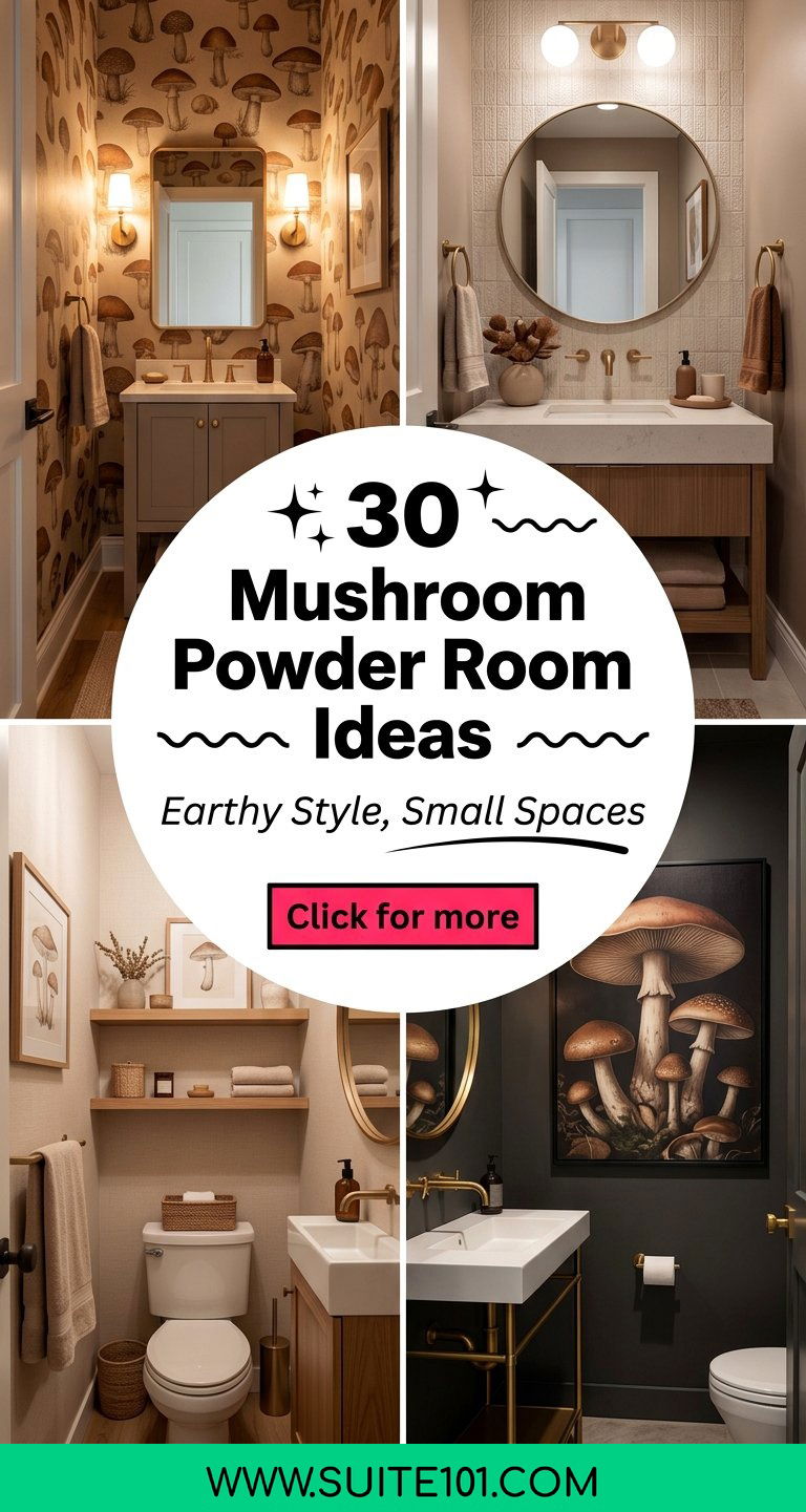 30 Mushroom Powder Room Ideas for Earthy Style in Small Spaces - 30 Mushroom Powder Room Ideas for Earthy Style in Small Spaces