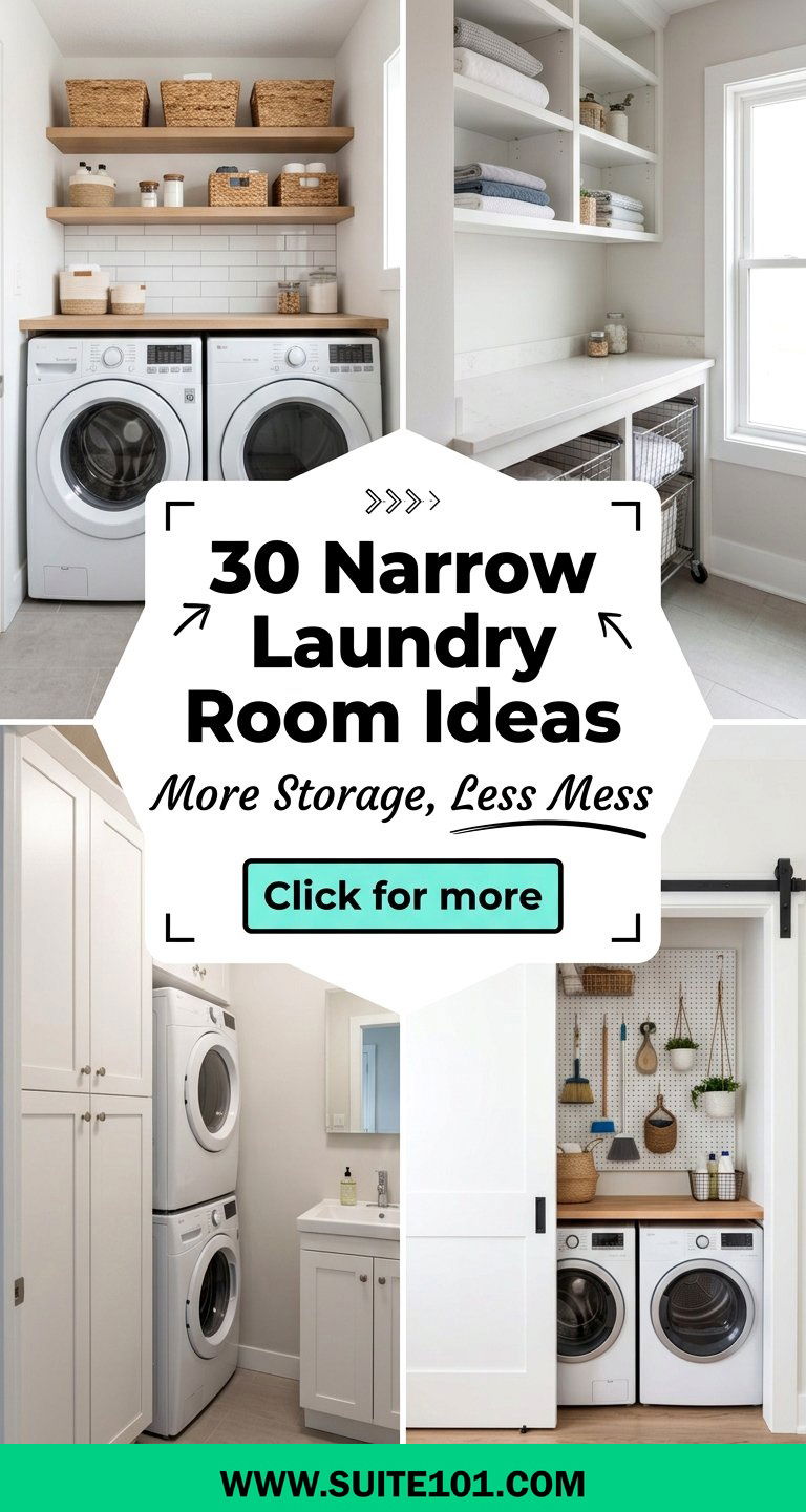 30 Narrow Laundry Room Ideas to Maximize Small Spaces and Storage - 30 Narrow Laundry Room Ideas to Maximize Small Spaces & Storage