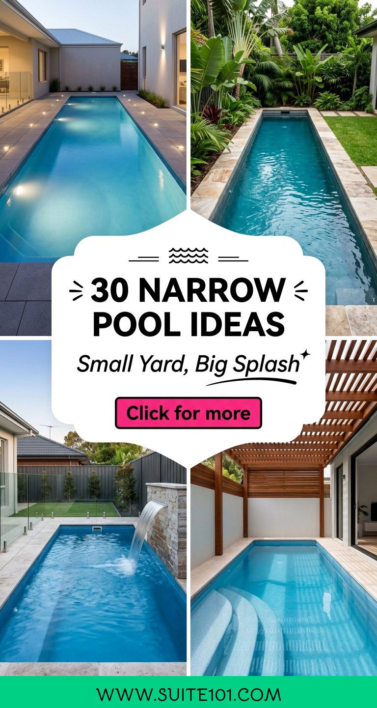 30 Narrow Pool Ideas to Create a Backyard Even in Small Yards - 30 Narrow Pool Ideas to Create a Backyard Even in Small Yards