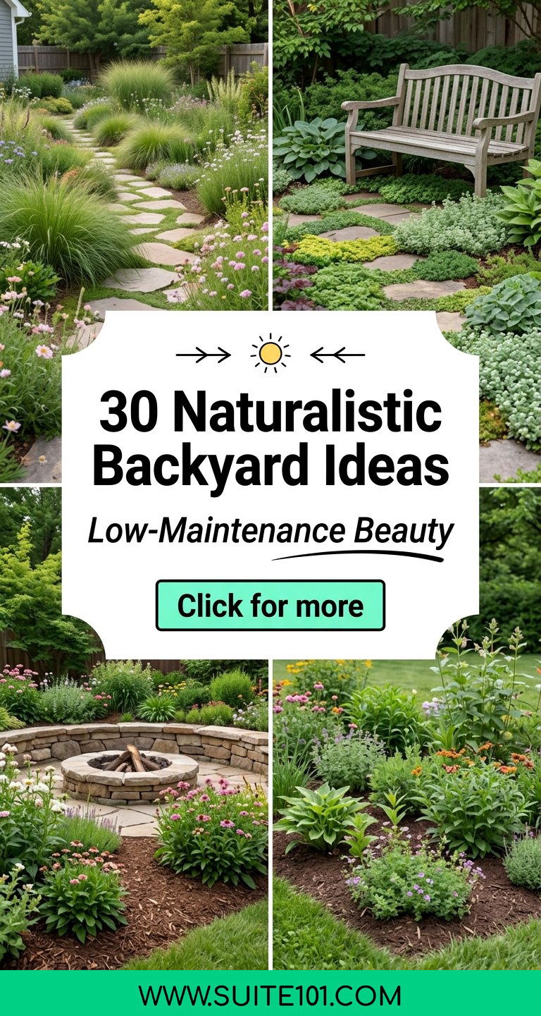 30 Naturalistic Backyard Ideas for Low-Maintenance Beauty - 30 Naturalistic Backyard Ideas for Low-Maintenance Beauty