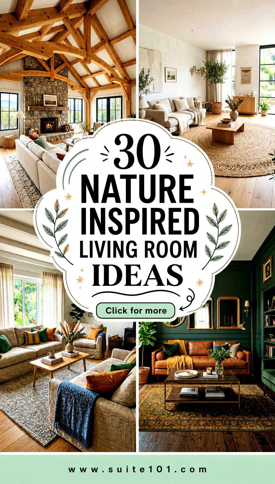 30 Nature Inspired Living Room Ideas for Calm and Warm Glow - 30 Nature Inspired Living Room Ideas for Calm and Warm Glow