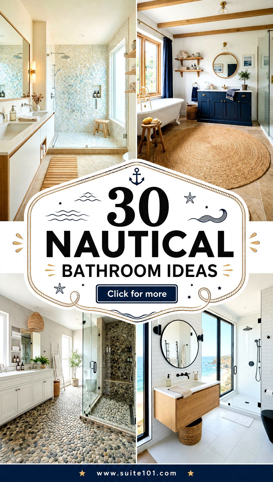 30 Nautical Bathroom Ideas for a Fresh Coastal Escape At Home - 30 Nautical Bathroom Ideas for a Fresh Coastal Escape At Home