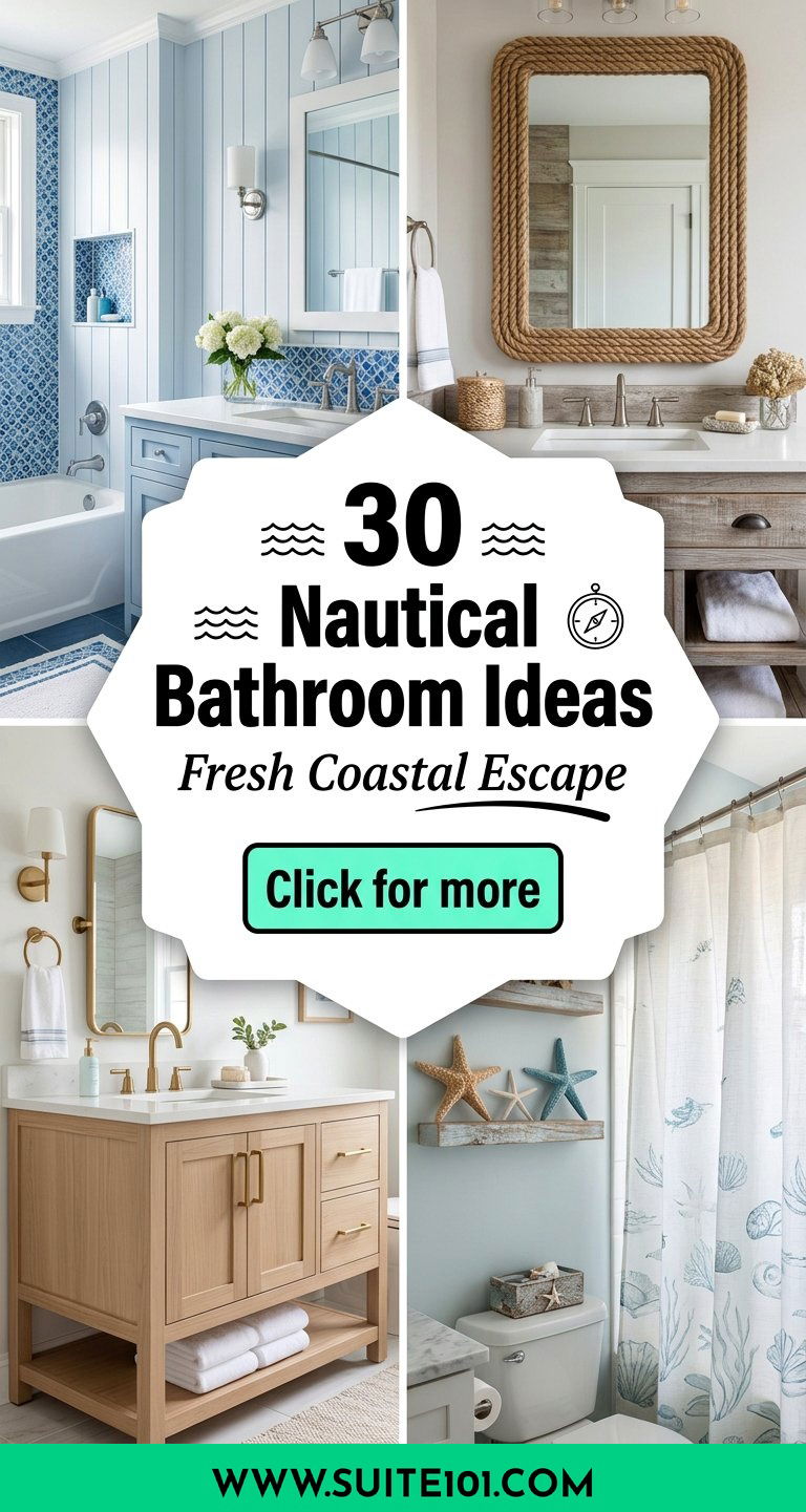 30 Nautical Bathroom Ideas for a Fresh Coastal Escape At Home - 30 Nautical Bathroom Ideas for a Fresh Coastal Escape At Home
