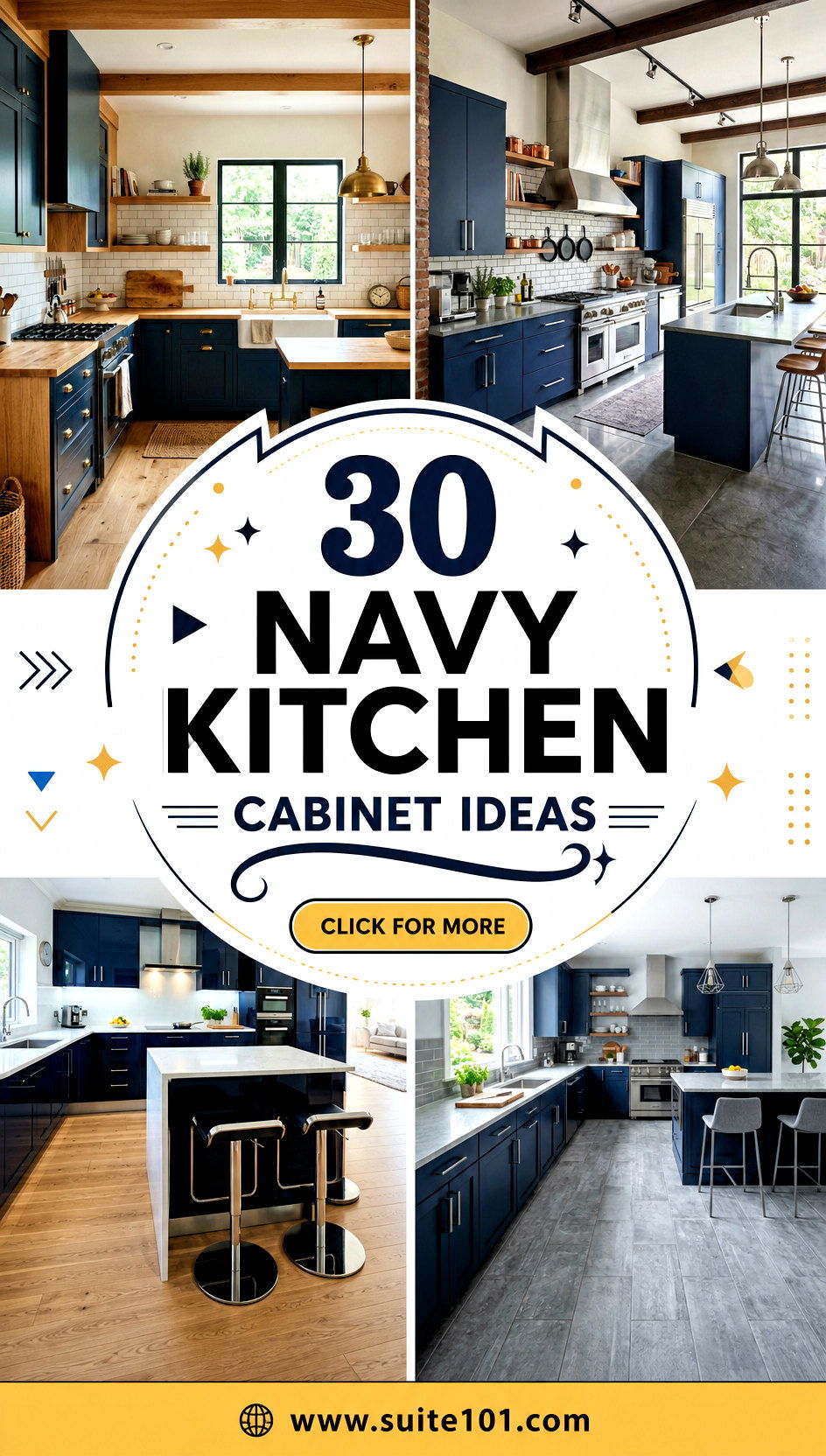 30 Navy Kitchen Cabinet Ideas for a Bold Modern Kitchen - 30 Navy Kitchen Cabinet Ideas for a Bold, Modern Kitchen