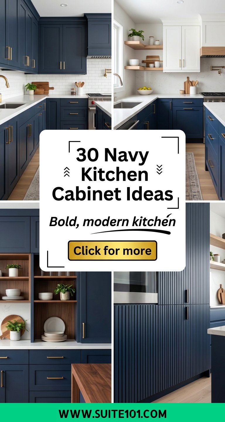 30 Navy Kitchen Cabinet Ideas for a Bold Modern Kitchen - 30 Navy Kitchen Cabinet Ideas for a Bold, Modern Kitchen