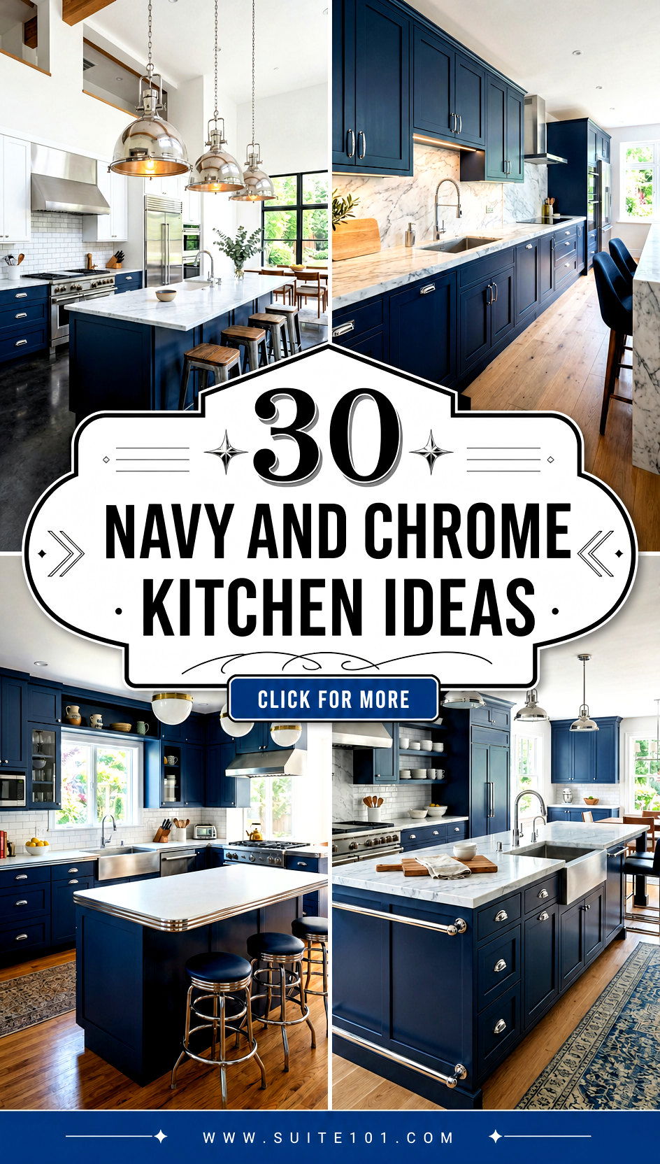 30 Navy and Chrome Kitchen Ideas for Bold Modern Style - 30 Navy and Chrome Kitchen Ideas for Bold, Modern Style