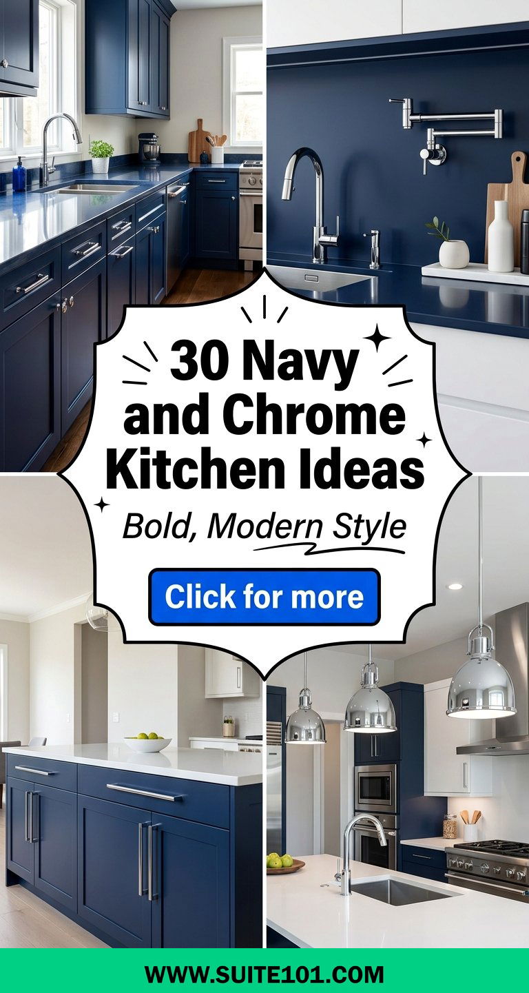 30 Navy and Chrome Kitchen Ideas for Bold Modern Style - 30 Navy and Chrome Kitchen Ideas for Bold, Modern Style