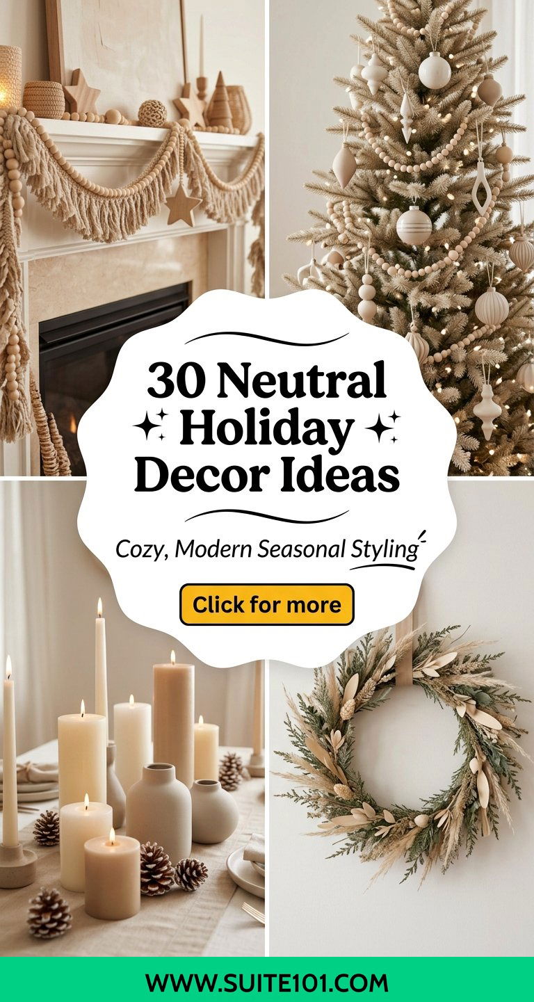 30 Neutral Holiday Decor Ideas for Cozy Modern Seasonal Styling - 30 Neutral Holiday Decor Ideas for Cozy, Modern Seasonal Styling