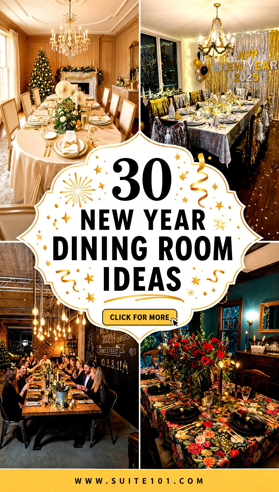 30 New Year Dining Room Ideas to Wow and Celebrate in Style - 30 New Year Dining Room Ideas to Wow and Celebrate in Style