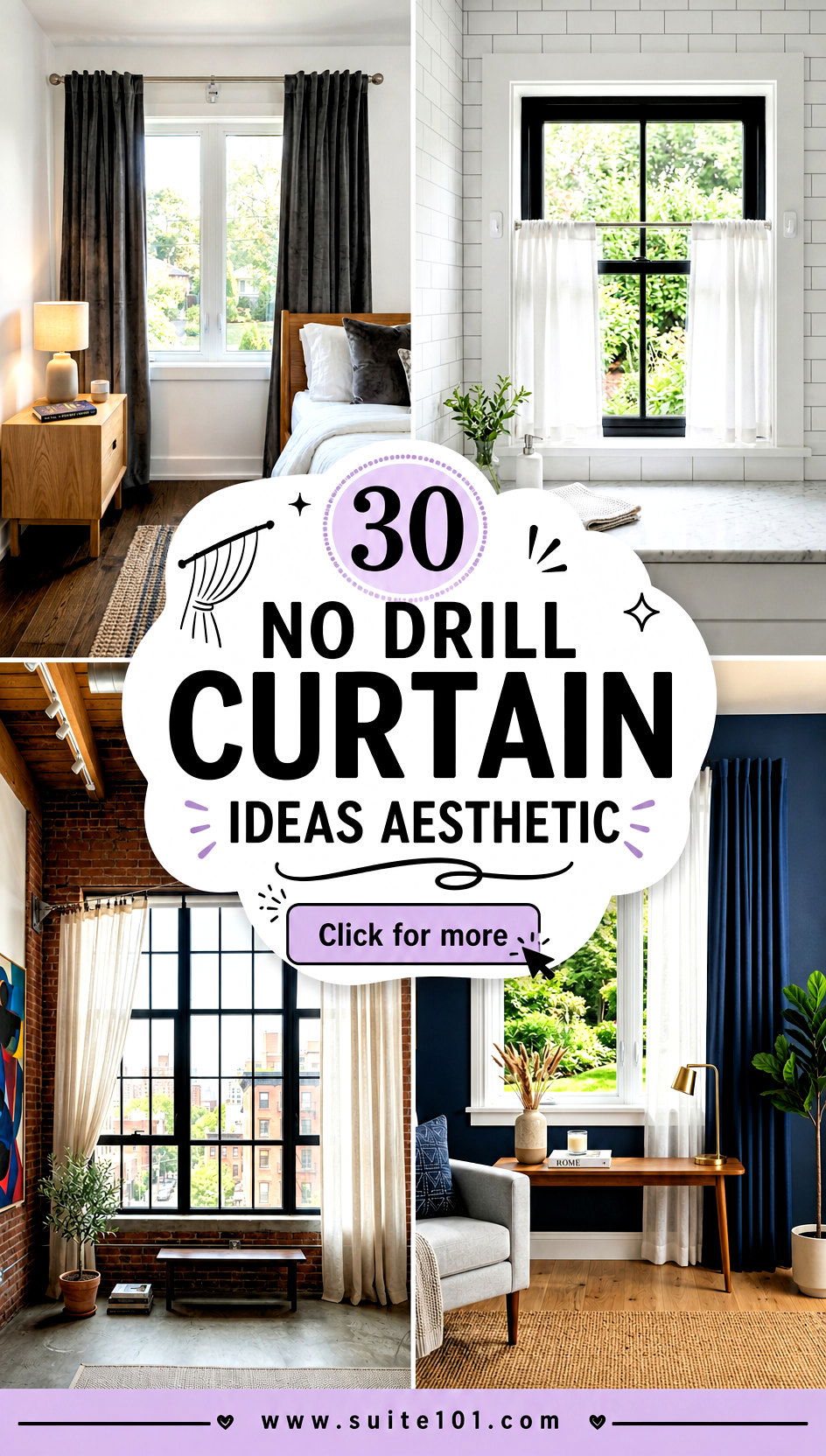 30 No Drill Curtain Ideas Aesthetic for Instant Privacy - 30 No Drill Curtain Ideas Aesthetic for Instant Privacy