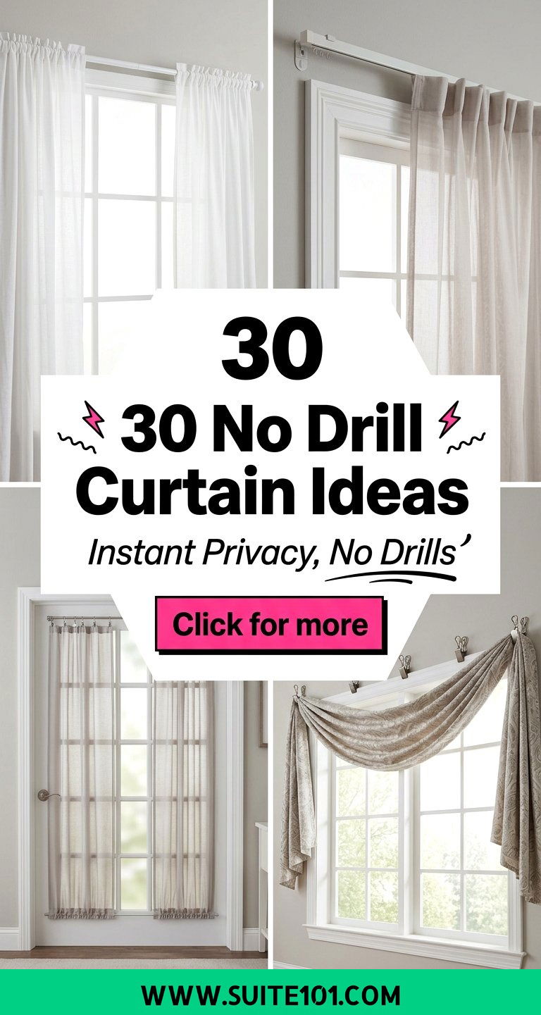 30 No Drill Curtain Ideas Aesthetic for Instant Privacy - 30 No Drill Curtain Ideas Aesthetic for Instant Privacy