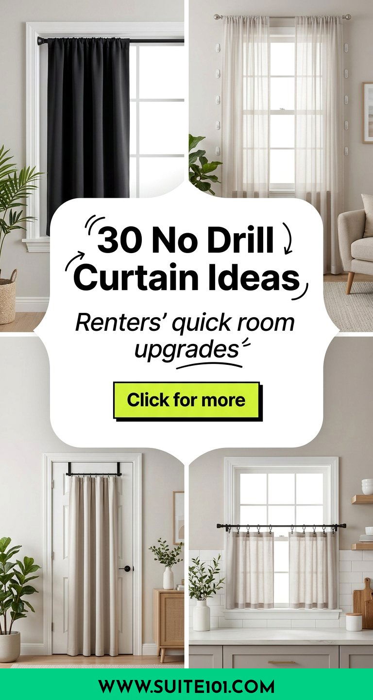 30 No Drill Curtain Ideas for Renters and Quick Room Upgrades - 30 No Drill Curtain Ideas for Renters and Quick Room Upgrades