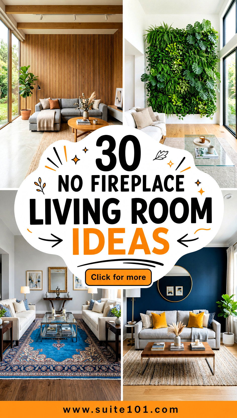 30 No Fireplace Living Room Ideas for Cozy Style Without a Hearth - 30 No Fireplace Living Room Ideas for Cozy Style Without a Hearth