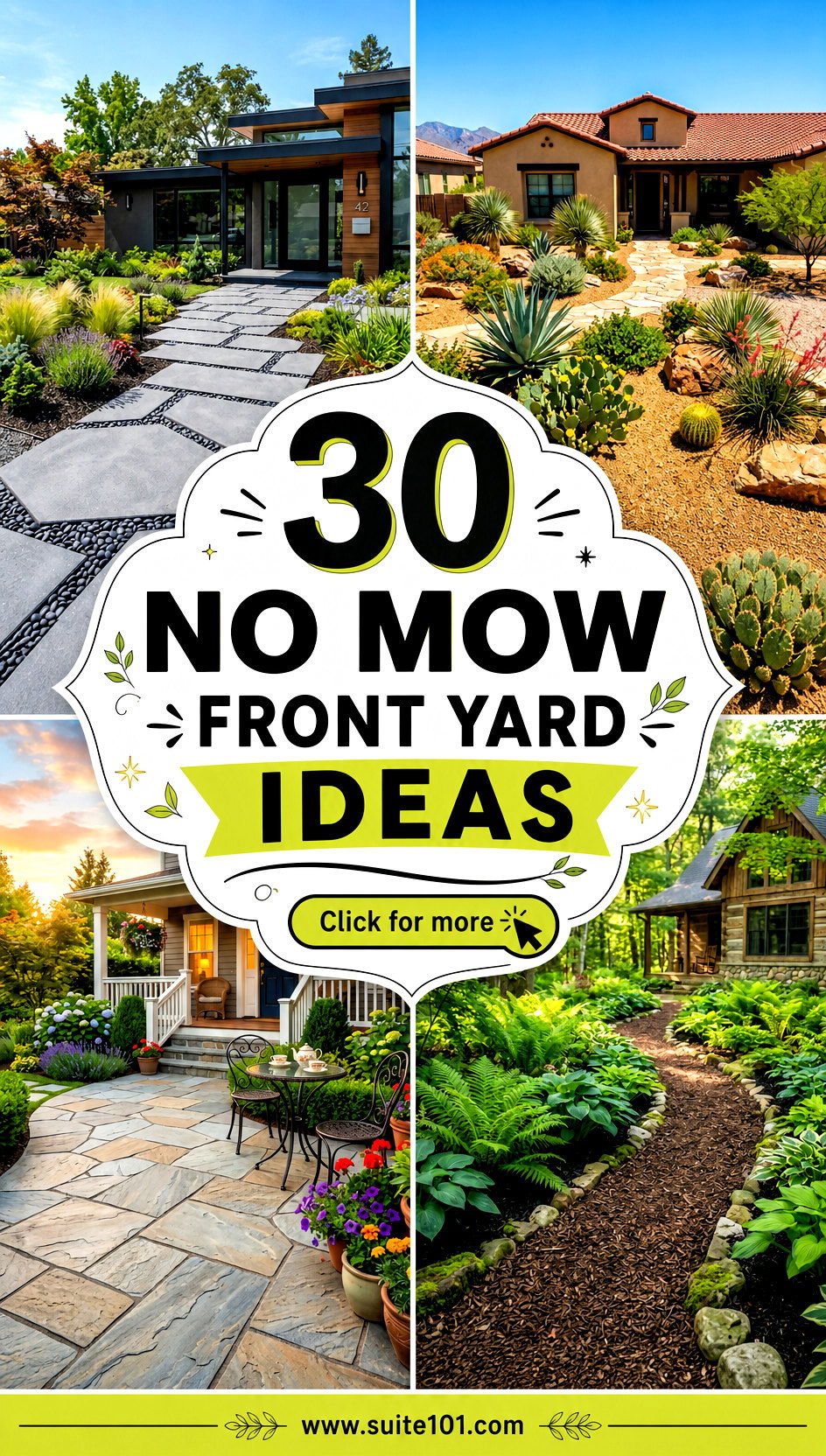 30 No Mow Front Yard Ideas for a Lush Low-Maintenance Lawn - 30 No Mow Front Yard Ideas for a Lush, Low-Maintenance Lawn