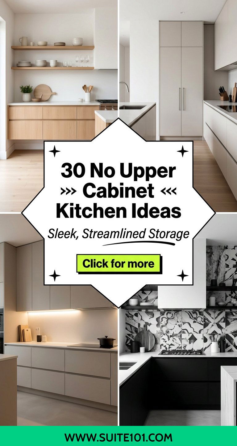 30 No Upper Cabinet Kitchen Ideas for a Sleek Streamlined Look - 30 No Upper Cabinet Kitchen Ideas for a Sleek, Streamlined Look