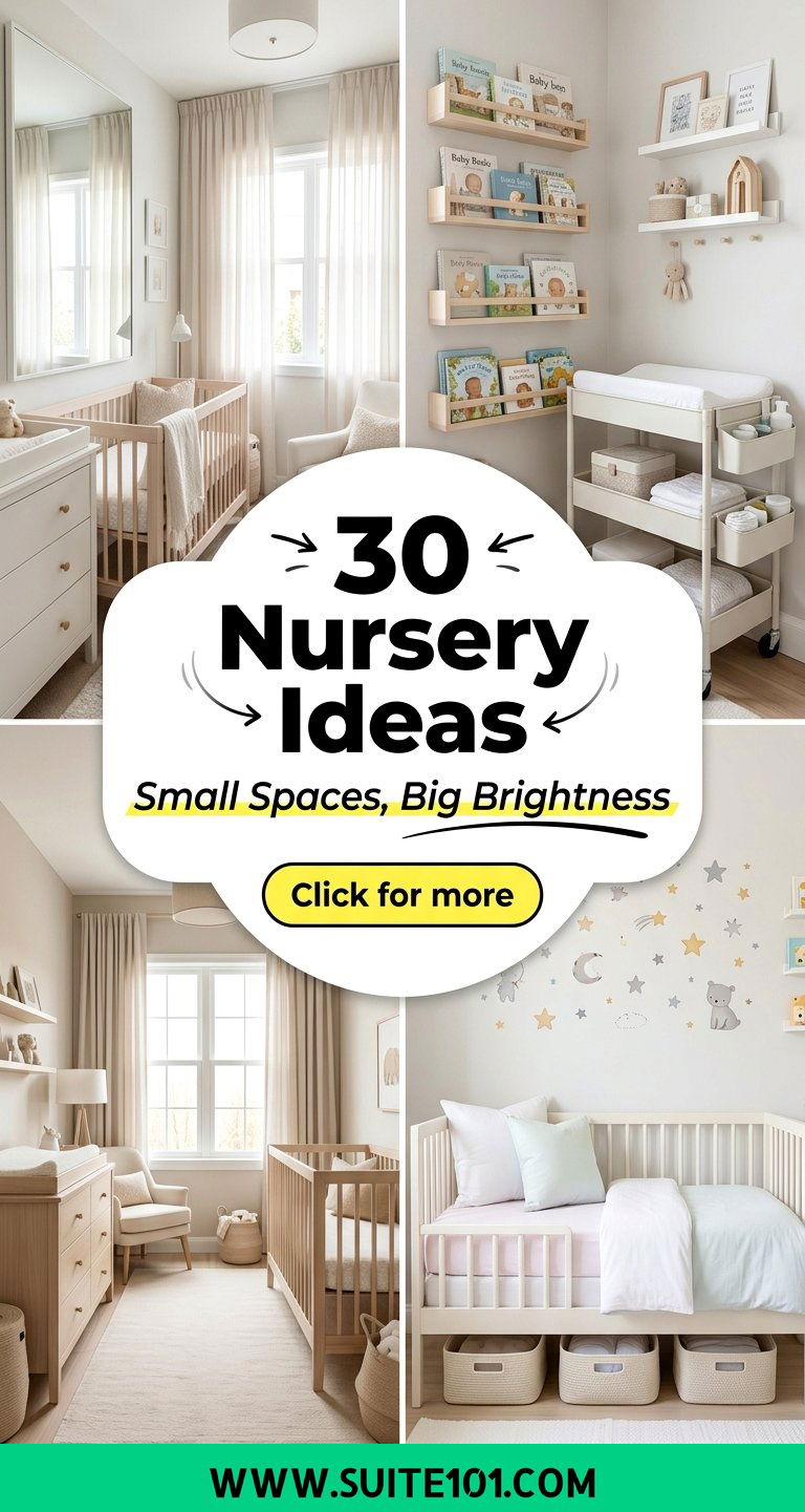 30 Nursery Ideas That Make Small Spaces Feel Bigger and Brighter - 30 Nursery Ideas That Make Small Spaces Feel Bigger and Brighter