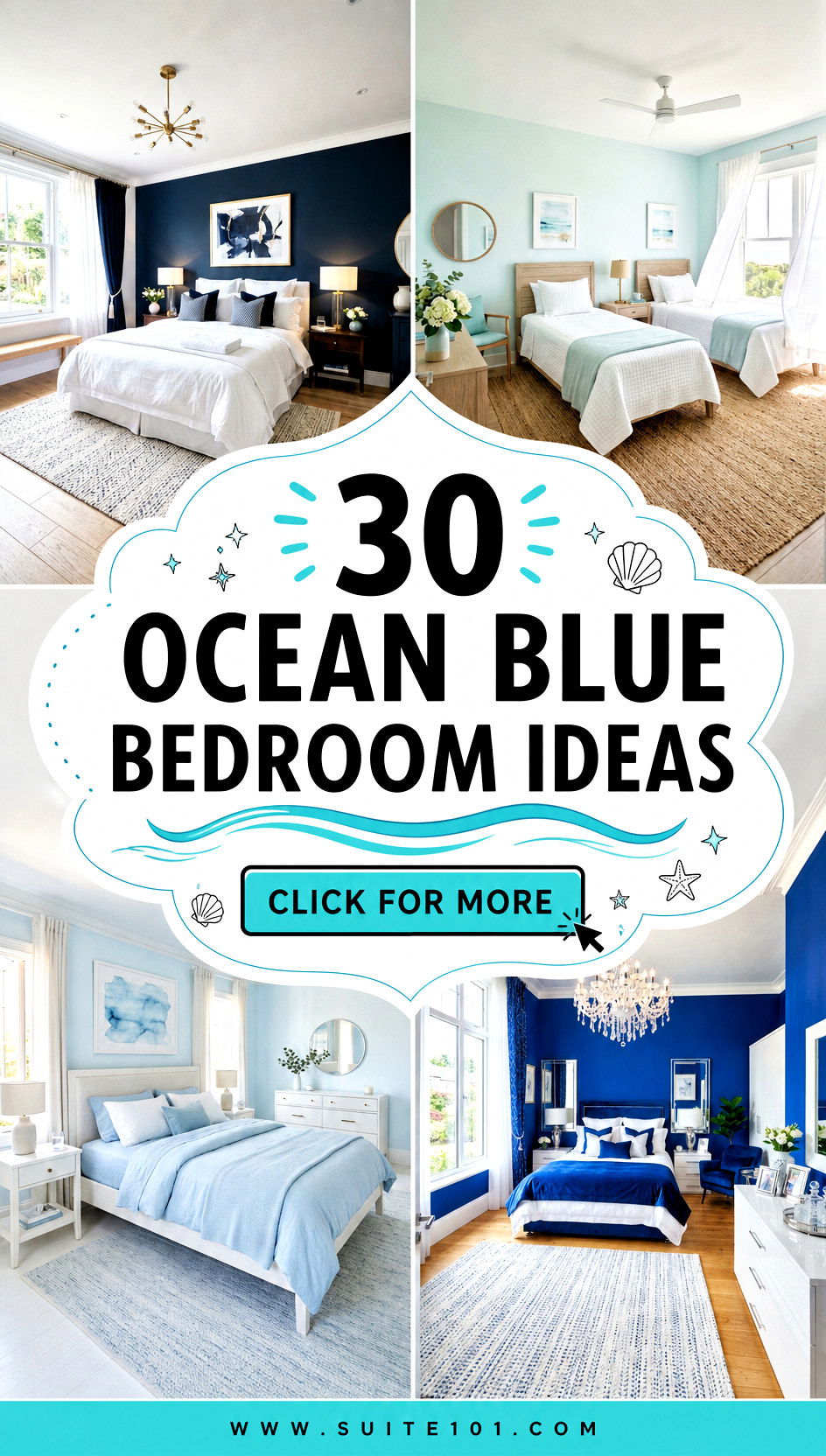 30 Ocean Blue Bedroom Ideas to Make Your Space Feel Like a Spa - 30 Ocean Blue Bedroom Ideas to Make Your Space Feel Like a Spa