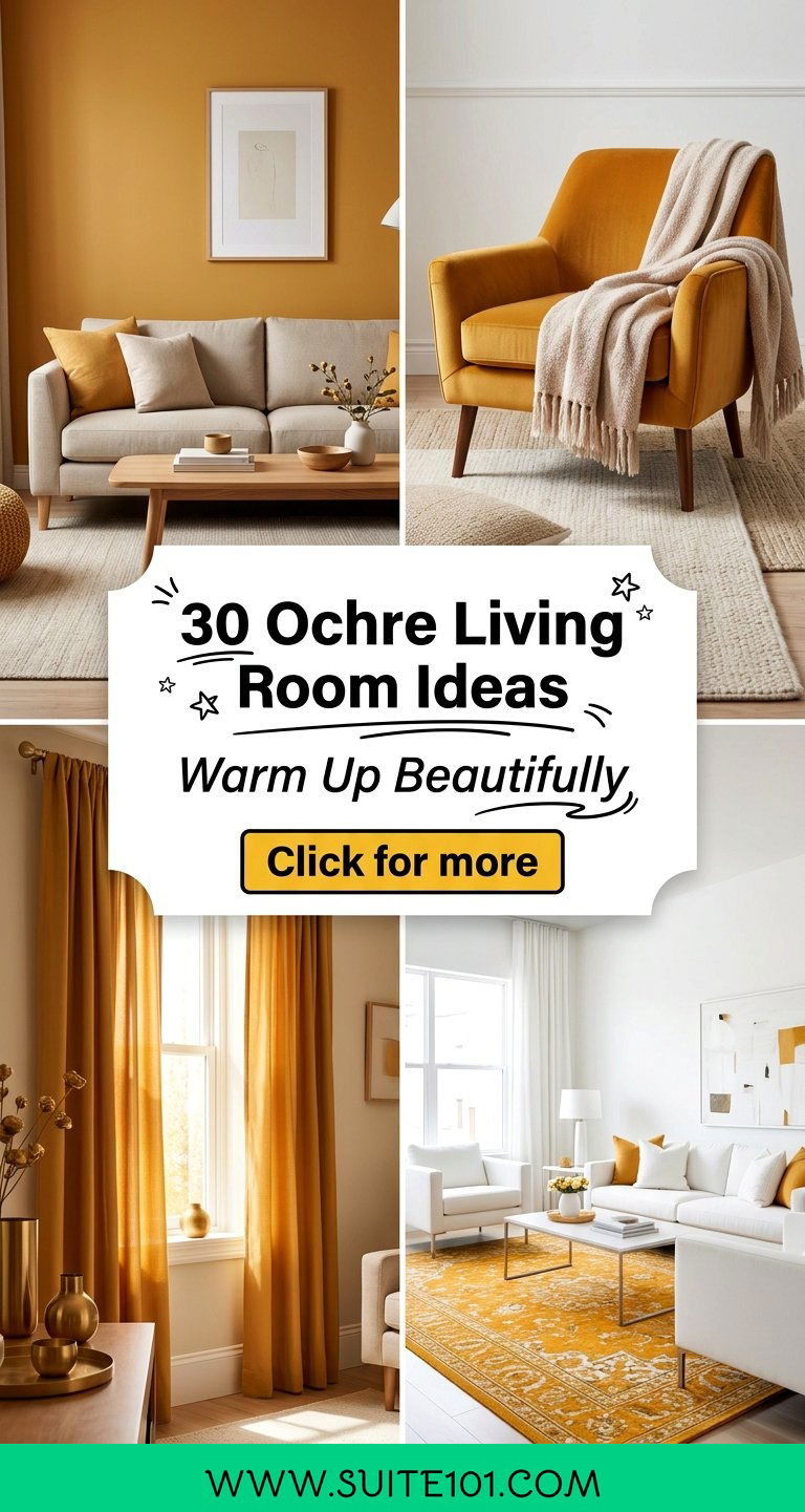 30 Ochre Living Room Ideas to Warm Up Your Space Beautifully - 30 Ochre Living Room Ideas to Warm Up Your Space Beautifully