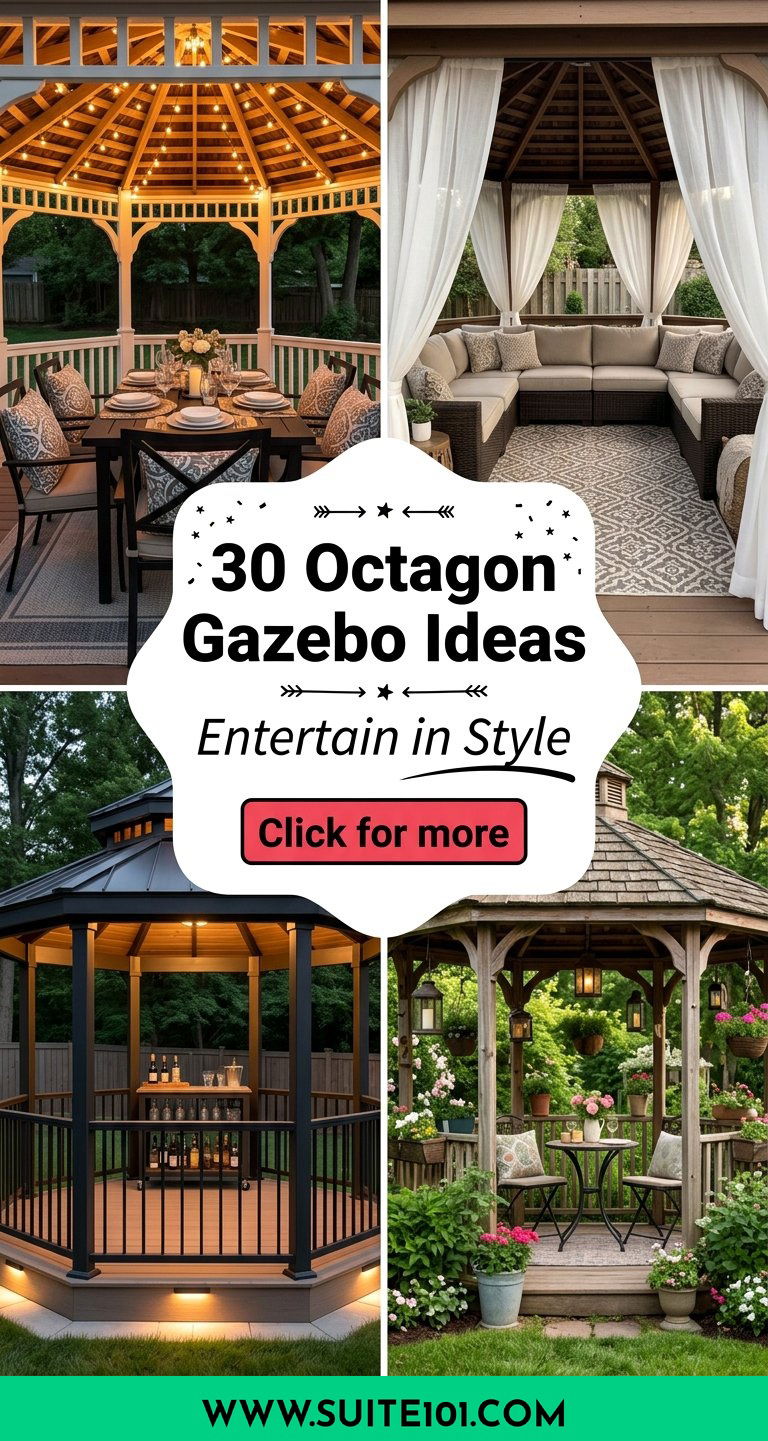30 Octagon Gazebo Ideas for Stunning Outdoor Entertaining - 30 Octagon Gazebo Ideas for Stunning Outdoor Entertaining