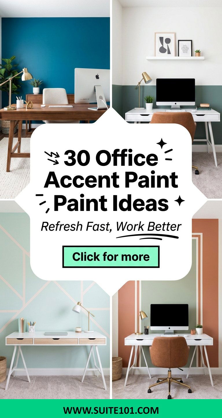 30 Office Accent Paint Ideas to Refresh Your Workspace Fast - 30 Office Accent Paint Ideas to Refresh Your Workspace Fast