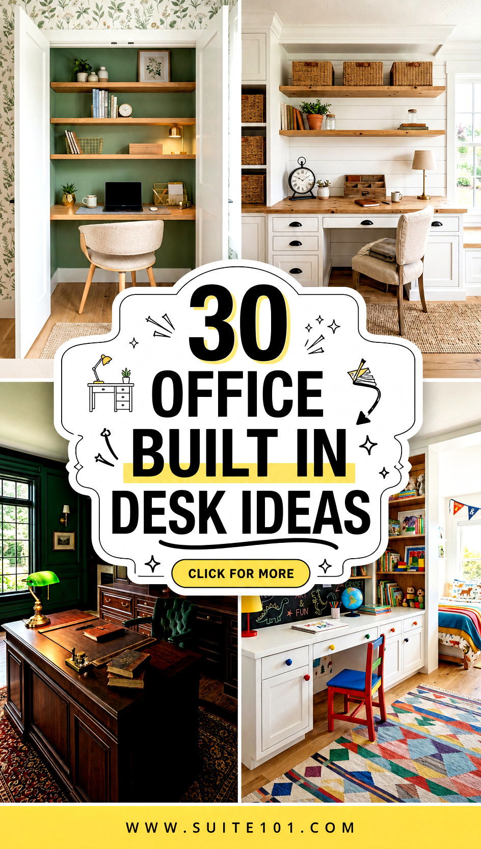 30 Office Built In Desk Ideas to Upgrade Your Workspace - 30 Office Built In Desk Ideas to Upgrade Your Workspace