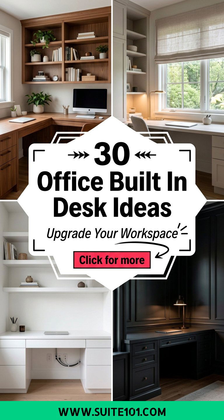 30 Office Built In Desk Ideas to Upgrade Your Workspace - 30 Office Built In Desk Ideas to Upgrade Your Workspace