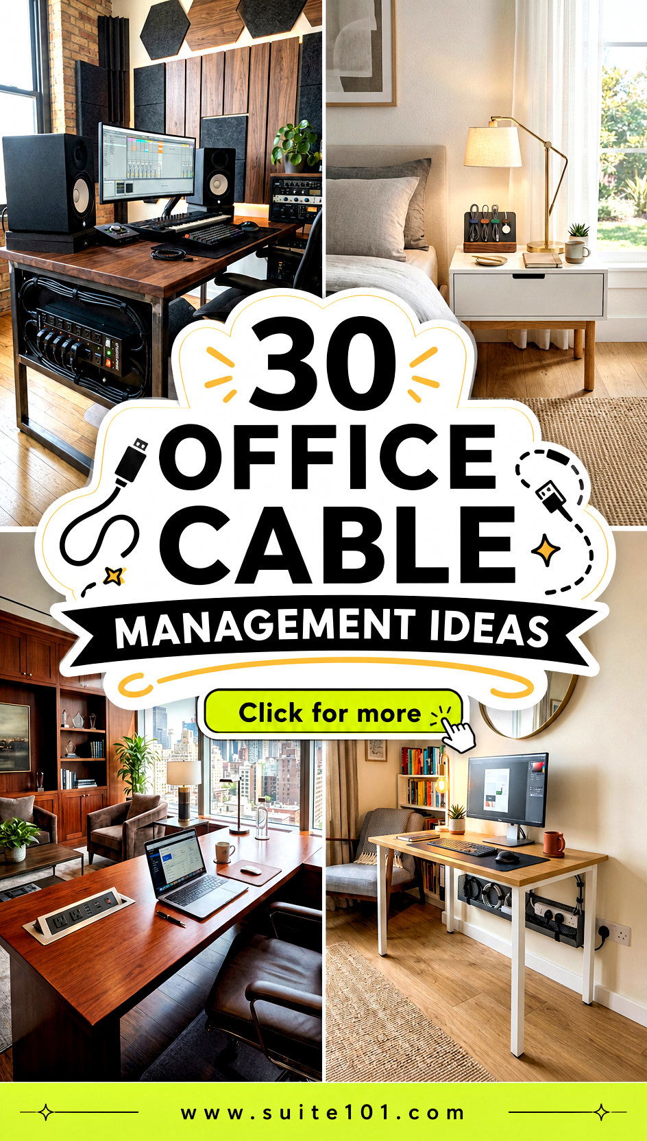 30 Office Cable Management Ideas for a Clean Tidy Desk - 30 Office Cable Management Ideas for a Clean, Tidy Desk