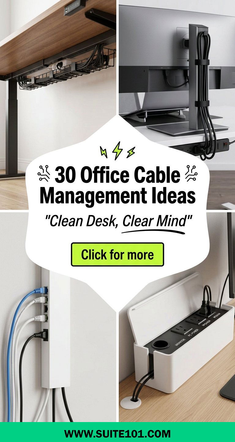 30 Office Cable Management Ideas for a Clean Tidy Desk - 30 Office Cable Management Ideas for a Clean, Tidy Desk