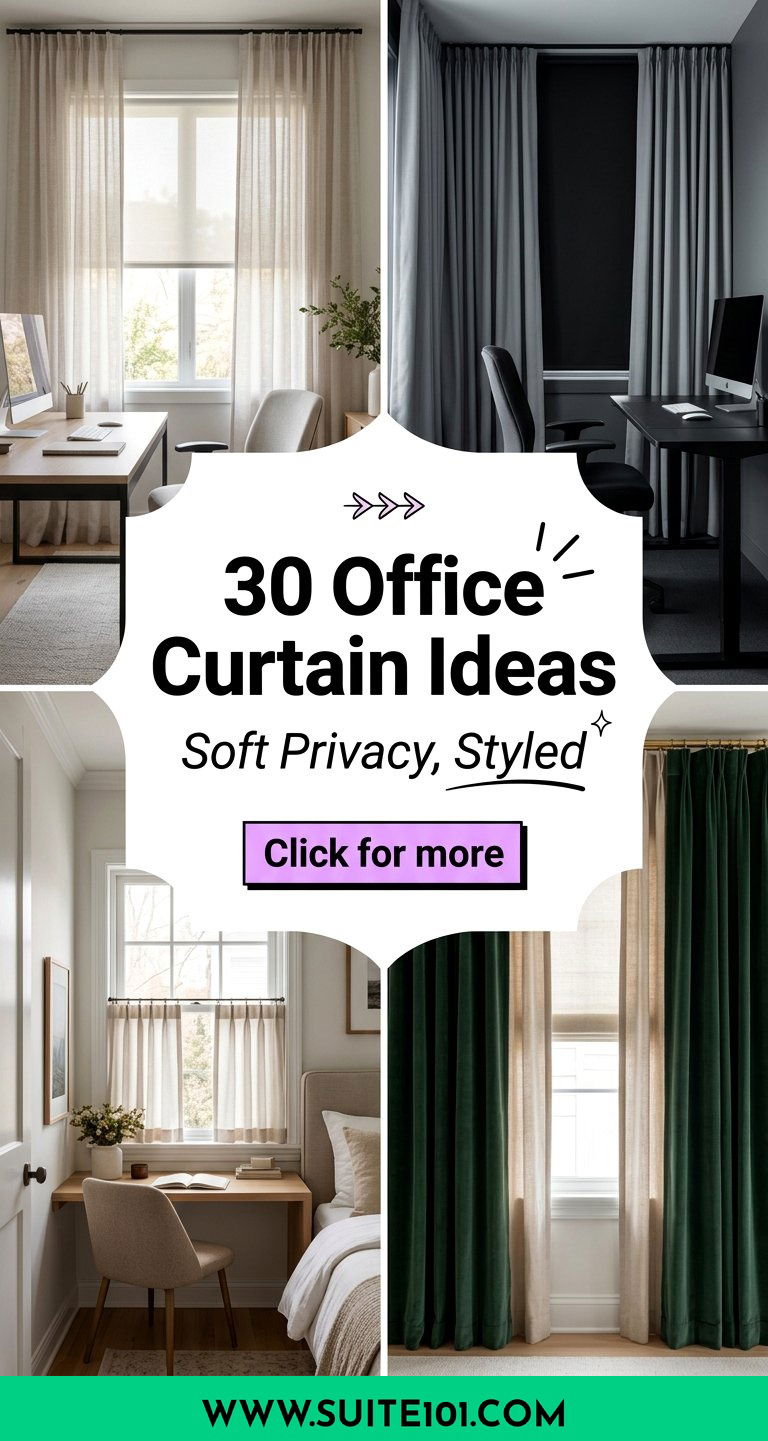 30 Office Curtain Ideas Soft Privacy for Any Workspace - 30 Office Curtain Ideas: Soft Privacy for Any Workspace