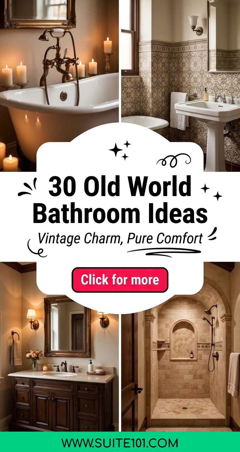 30 Old World Bathroom Ideas for Vintage Charm and Comfort - 30 Old World Bathroom Ideas for Vintage Charm and Comfort