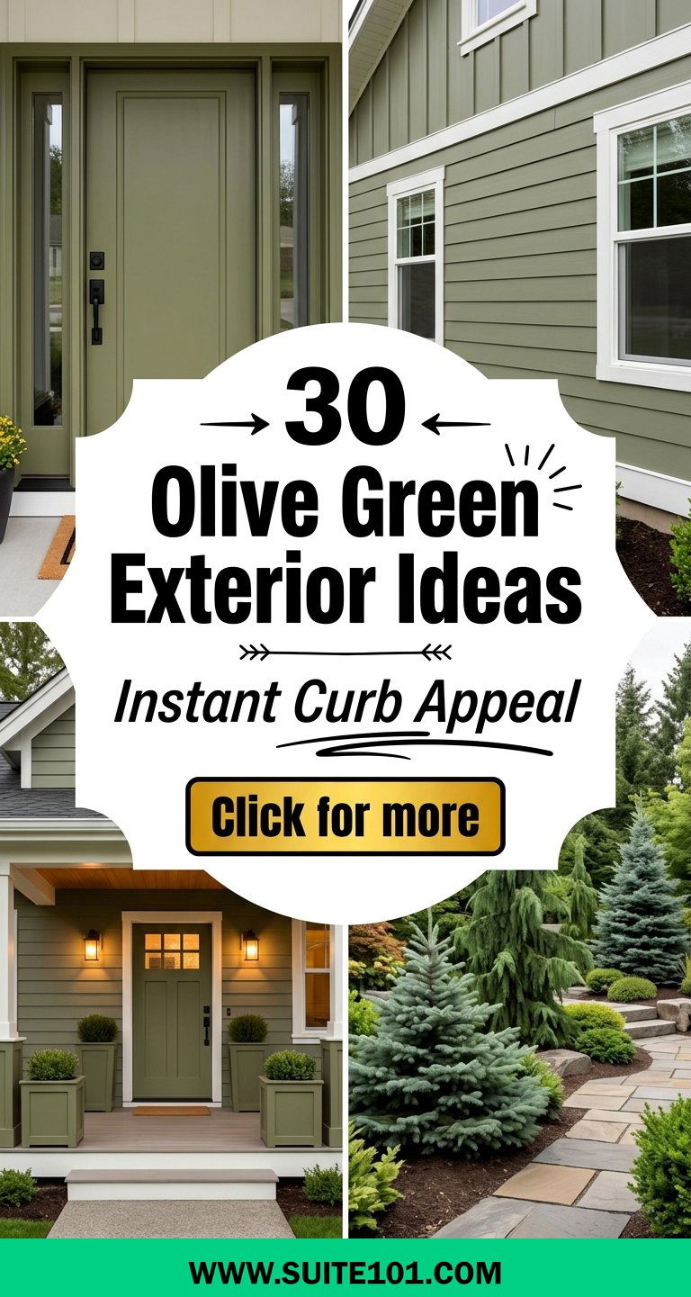 30 Olive Green Exterior Ideas to Boost Curb Appeal Instantly - 30 Olive Green Exterior Ideas to Boost Curb Appeal Instantly